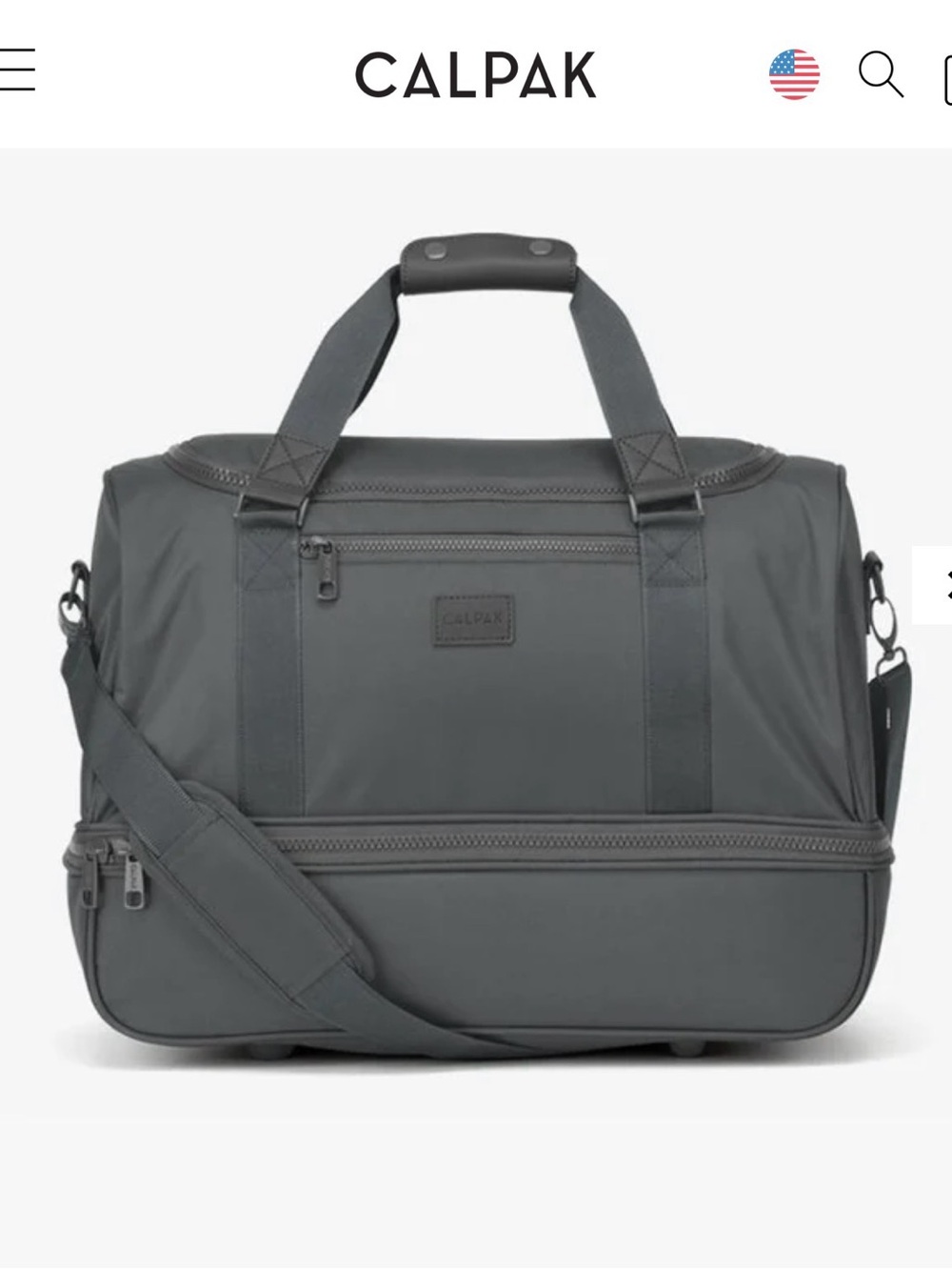 NWOT Stevyn Duffel Bag with Shoe Compartment in Slate, never used